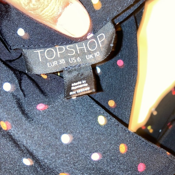 Matching black dotted skirt and top set from Topshop - Picture 3 of 4